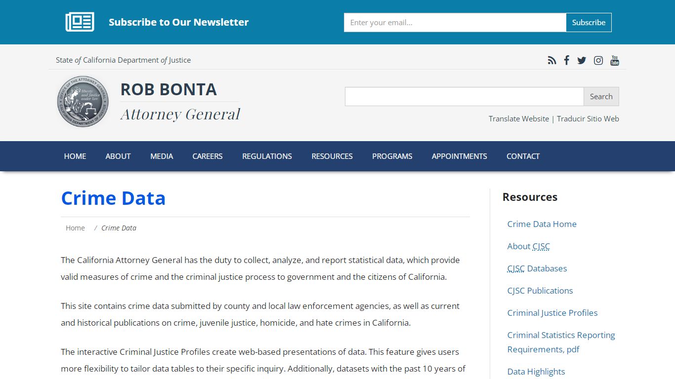 Crime Data | State of California - Department of Justice - Office of ...